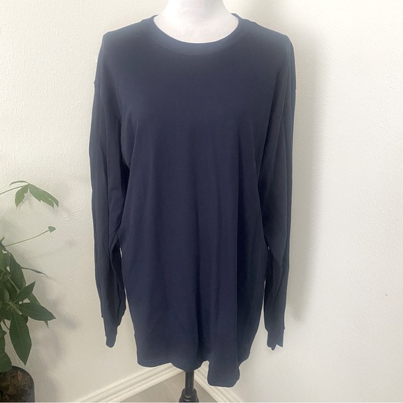 Gildan Heavy Cotton Long Sleeve Shirt Unisex Large Navy Blue NWOT - Picture 1 of 5